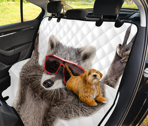 Funny Raccoon Print Pet Car Back Seat Cover