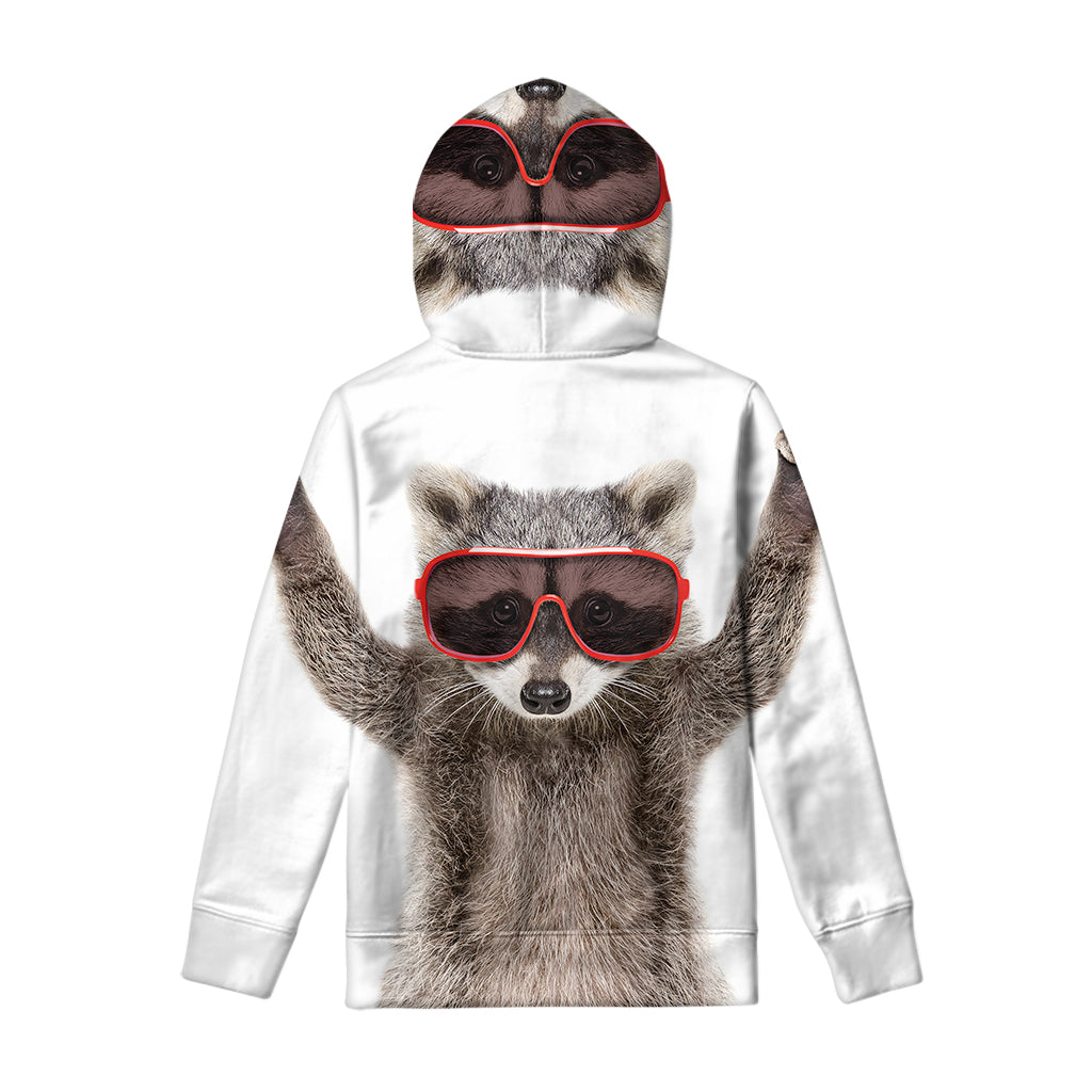 Funny Raccoon Print Pullover Hoodie