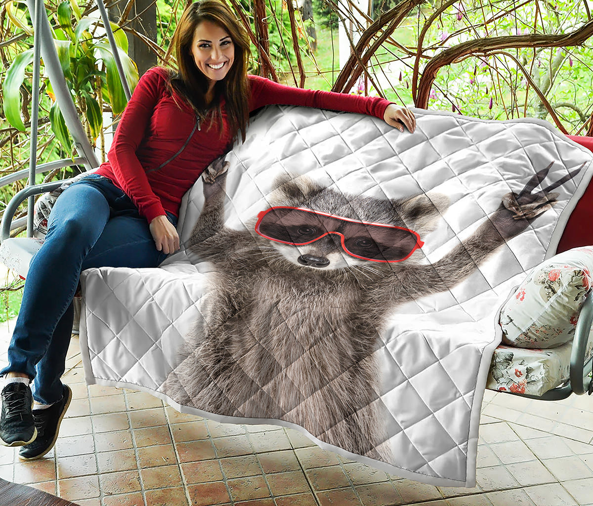 Funny Raccoon Print Quilt