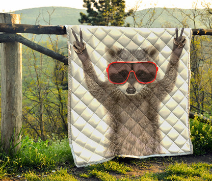 Funny Raccoon Print Quilt