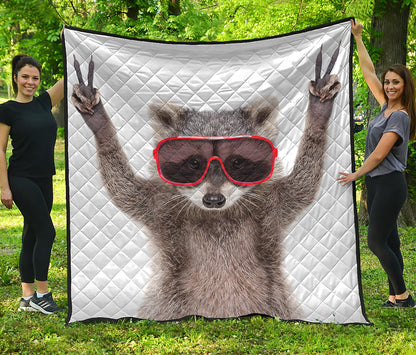 Funny Raccoon Print Quilt