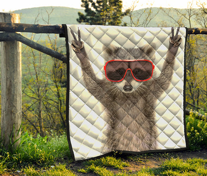 Funny Raccoon Print Quilt