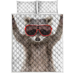 Funny Raccoon Print Quilt Bed Set