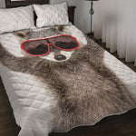 Funny Raccoon Print Quilt Bed Set