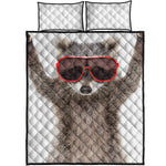 Funny Raccoon Print Quilt Bed Set