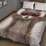 Funny Raccoon Print Quilt Bed Set