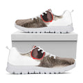 Funny Raccoon Print White Running Shoes