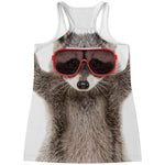 Funny Raccoon Print Women's Racerback Tank Top