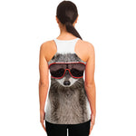 Funny Raccoon Print Women's Racerback Tank Top
