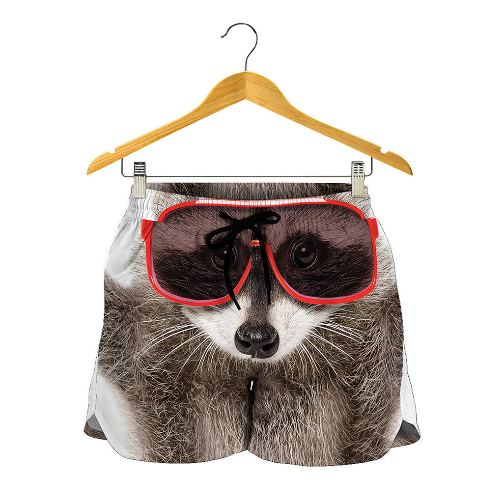 Funny Raccoon Print Women's Shorts