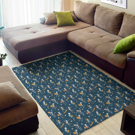 Funny Skeleton Party Pattern Print Area Rug