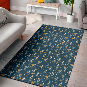 Funny Skeleton Party Pattern Print Area Rug