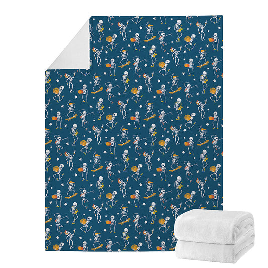 Funny Skeleton Party Pattern Print Blanket