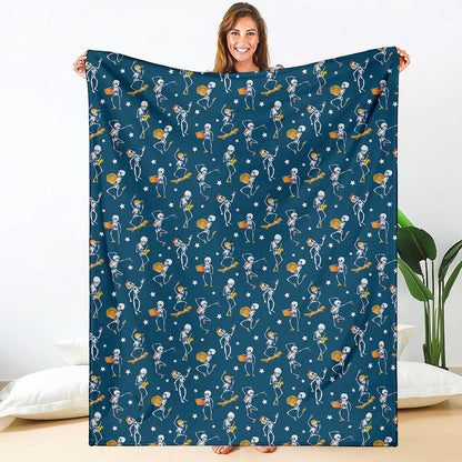 Funny Skeleton Party Pattern Print Blanket