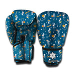 Funny Skeleton Party Pattern Print Boxing Gloves