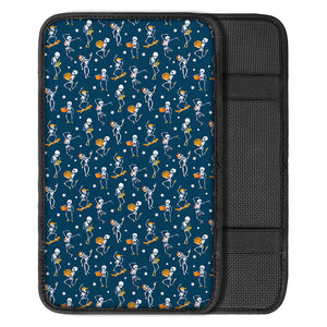 Funny Skeleton Party Pattern Print Car Center Console Cover