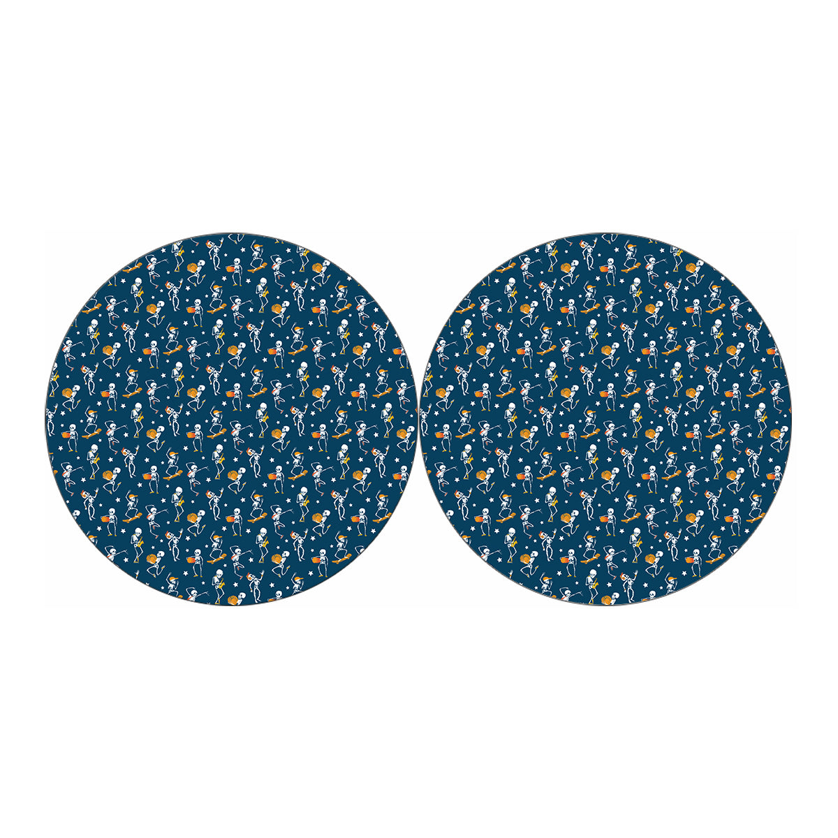 Funny Skeleton Party Pattern Print Car Coasters