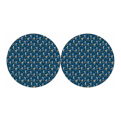 Funny Skeleton Party Pattern Print Car Coasters