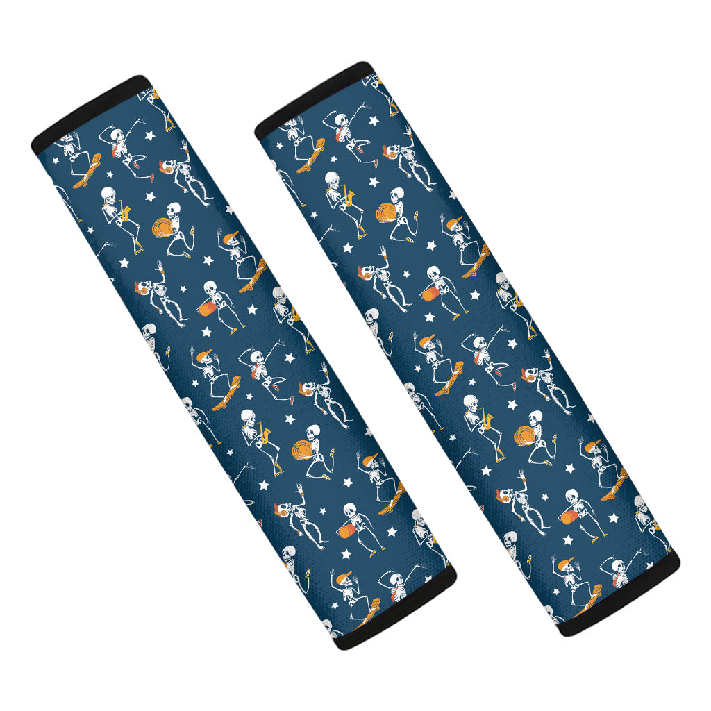 Funny Skeleton Party Pattern Print Car Seat Belt Covers
