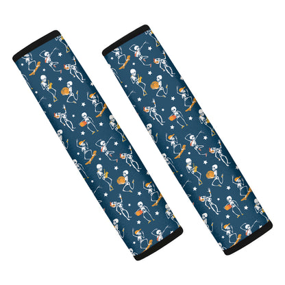 Funny Skeleton Party Pattern Print Car Seat Belt Covers