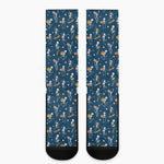 Funny Skeleton Party Pattern Print Crew Socks