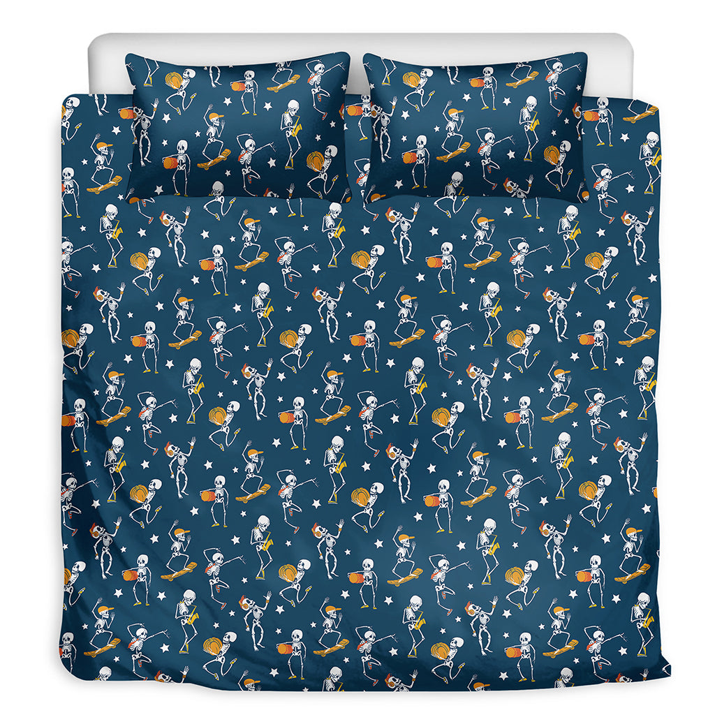 Funny Skeleton Party Pattern Print Duvet Cover Bedding Set