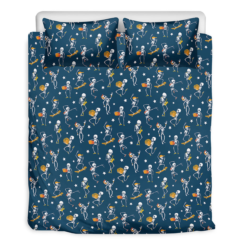 Funny Skeleton Party Pattern Print Duvet Cover Bedding Set