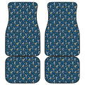Funny Skeleton Party Pattern Print Front and Back Car Floor Mats