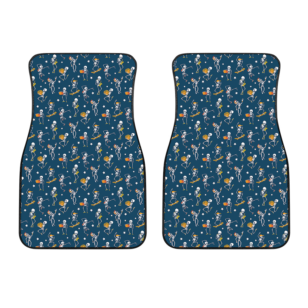 Funny Skeleton Party Pattern Print Front Car Floor Mats