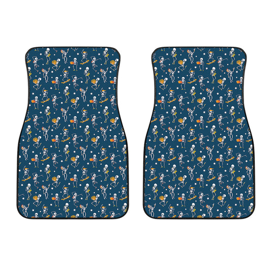 Funny Skeleton Party Pattern Print Front Car Floor Mats