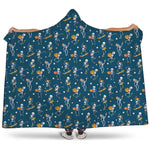 Funny Skeleton Party Pattern Print Hooded Blanket