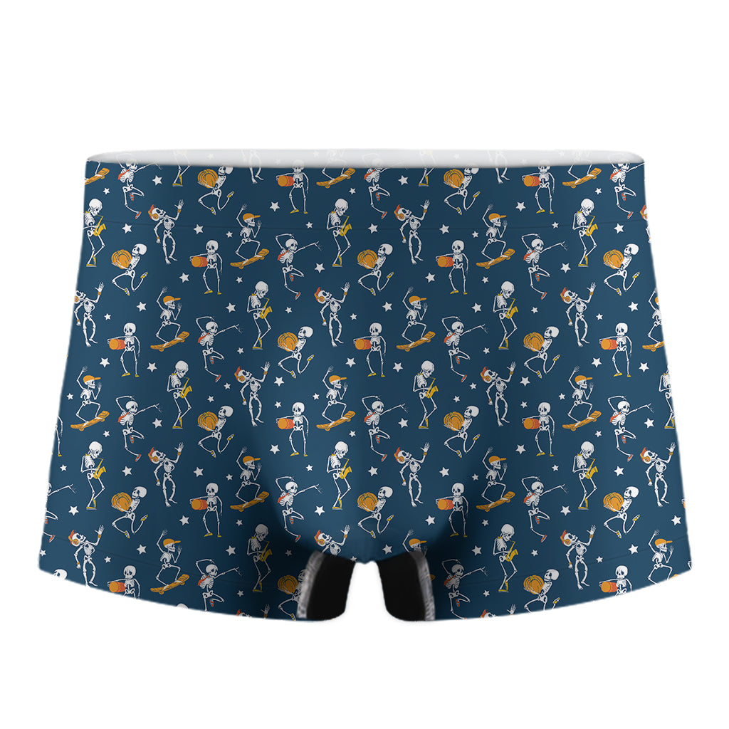 Funny Skeleton Party Pattern Print Men's Boxer Briefs