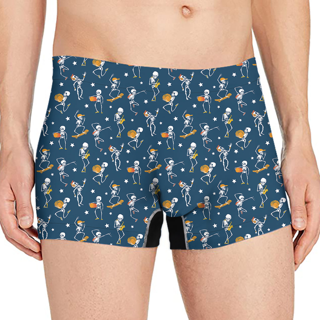 Funny Skeleton Party Pattern Print Men's Boxer Briefs