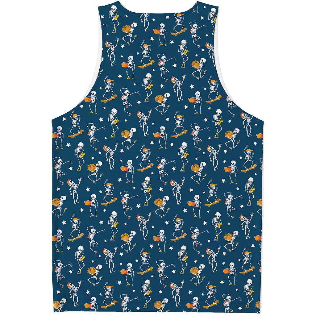 Funny Skeleton Party Pattern Print Men's Tank Top