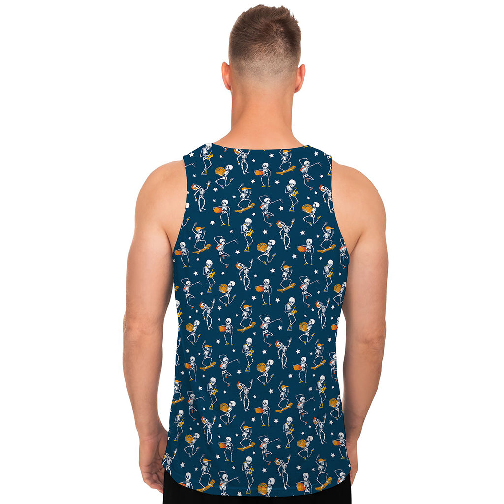 Funny Skeleton Party Pattern Print Men's Tank Top