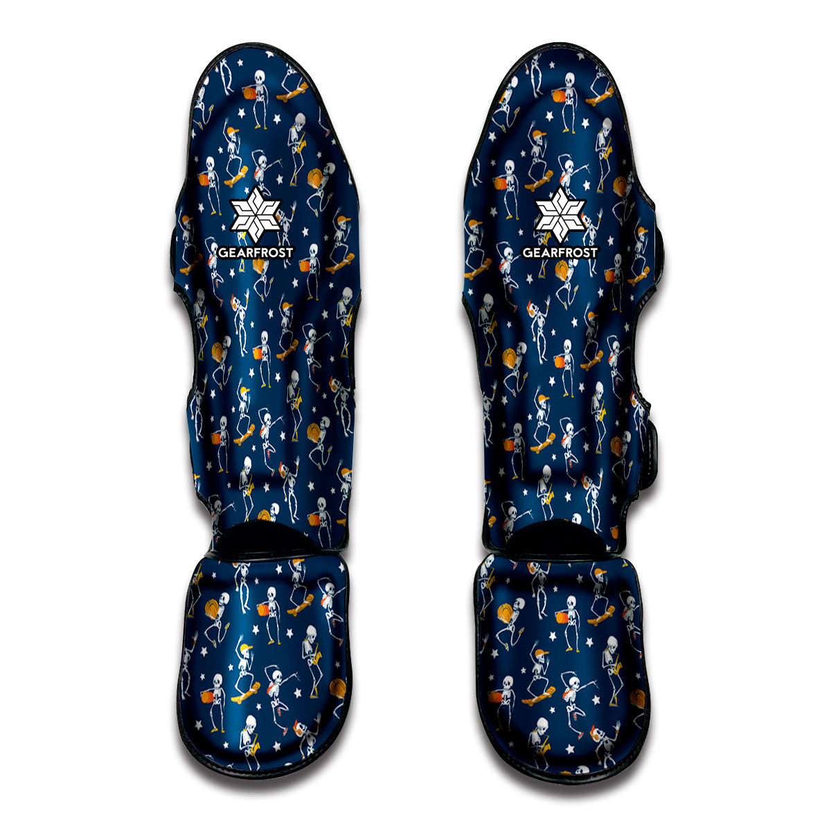 Funny Skeleton Party Pattern Print Muay Thai Shin Guard