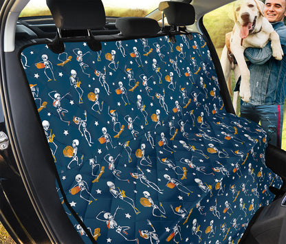 Funny Skeleton Party Pattern Print Pet Car Back Seat Cover