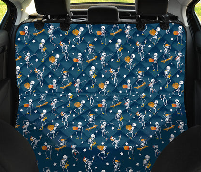 Funny Skeleton Party Pattern Print Pet Car Back Seat Cover