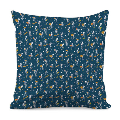 Funny Skeleton Party Pattern Print Pillow Cover