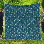 Funny Skeleton Party Pattern Print Quilt