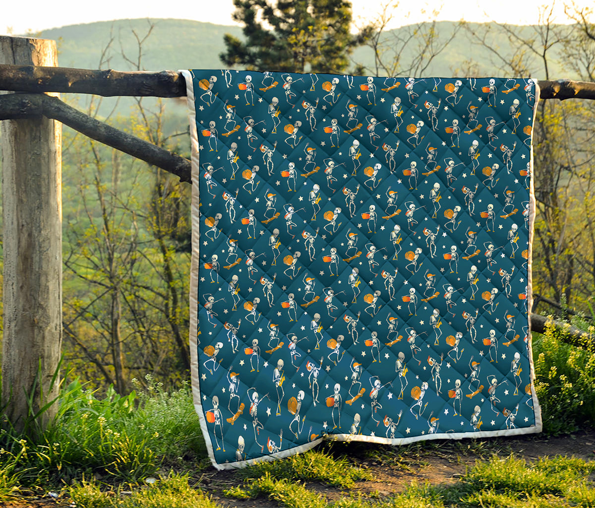 Funny Skeleton Party Pattern Print Quilt