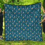 Funny Skeleton Party Pattern Print Quilt