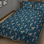 Funny Skeleton Party Pattern Print Quilt Bed Set