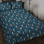 Funny Skeleton Party Pattern Print Quilt Bed Set