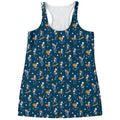 Funny Skeleton Party Pattern Print Women's Racerback Tank Top