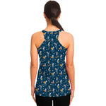 Funny Skeleton Party Pattern Print Women's Racerback Tank Top