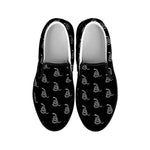 Gadsden Flag Pattern Print Black Slip On Shoes