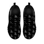 Gadsden Flag Pattern Print Black Sneakers