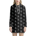 Gadsden Flag Pattern Print Hoodie Dress