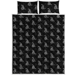 Gadsden Flag Pattern Print Quilt Bed Set